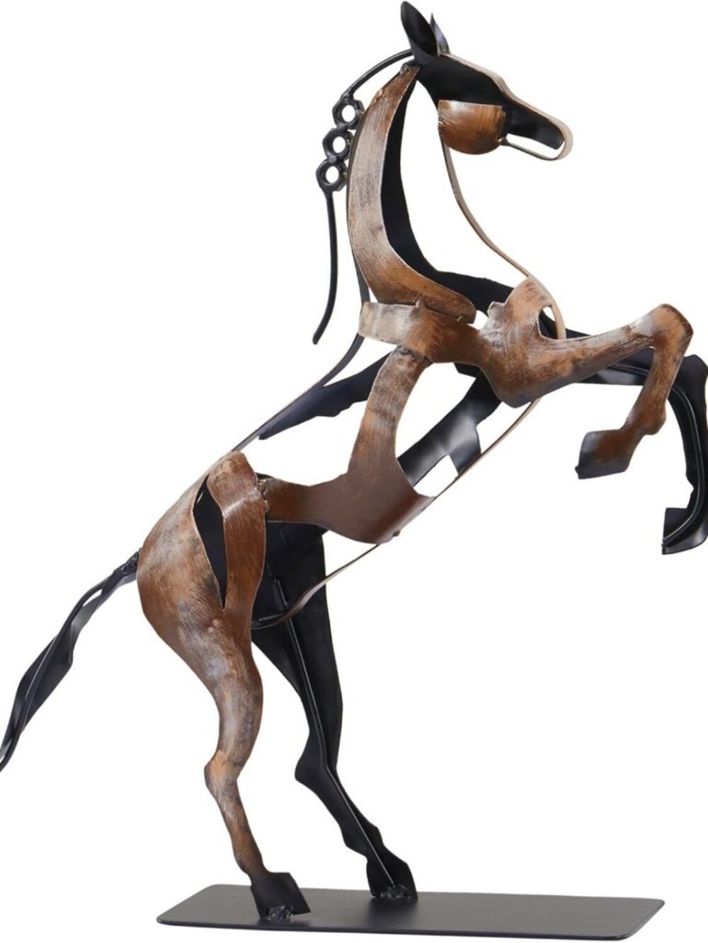 Hand-Painted Metal Horse Statue | Unique Handmade Equestrian DΓ©cor Piece